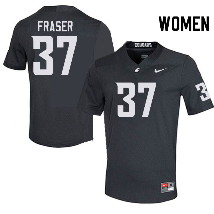 Women #37 Aslan Fraser Washington State Cougars College Football Jerseys Stitched-Charcoal